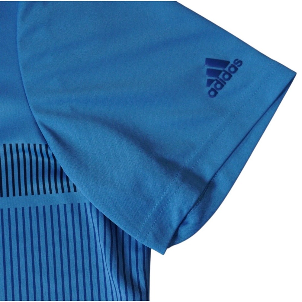 Adidas Golf Polo Shirt Mens 2XL Blue Striped Performance Short Sleeve Logo - Picture 6 of 8